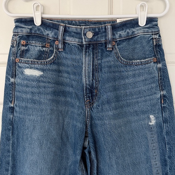 NWT AMERICAN EAGLE jeans size 2 short super high rise baggy wide leg blue denim - Picture 3 of 6